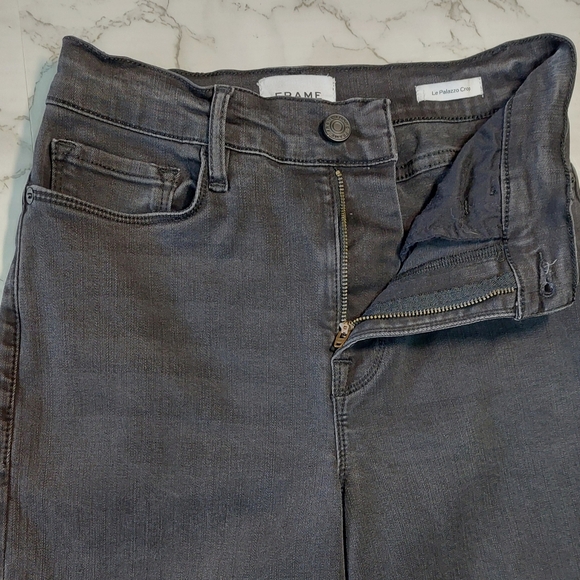 Frame Denim Black Le Palazzo Crop in Film Noir, Size 28 - Picture 6 of 10